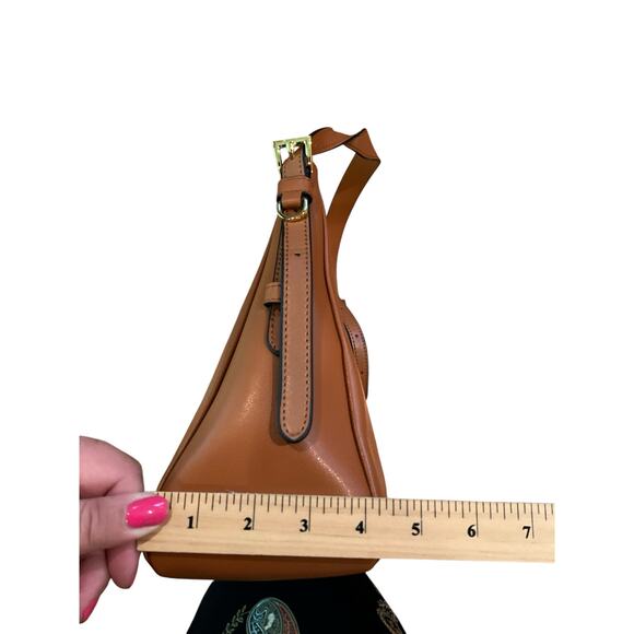 Prada Aimee Genuine Leather Shoulder Bag Zipper Top Caramel Womens Medium NWT - Picture 8 of 12